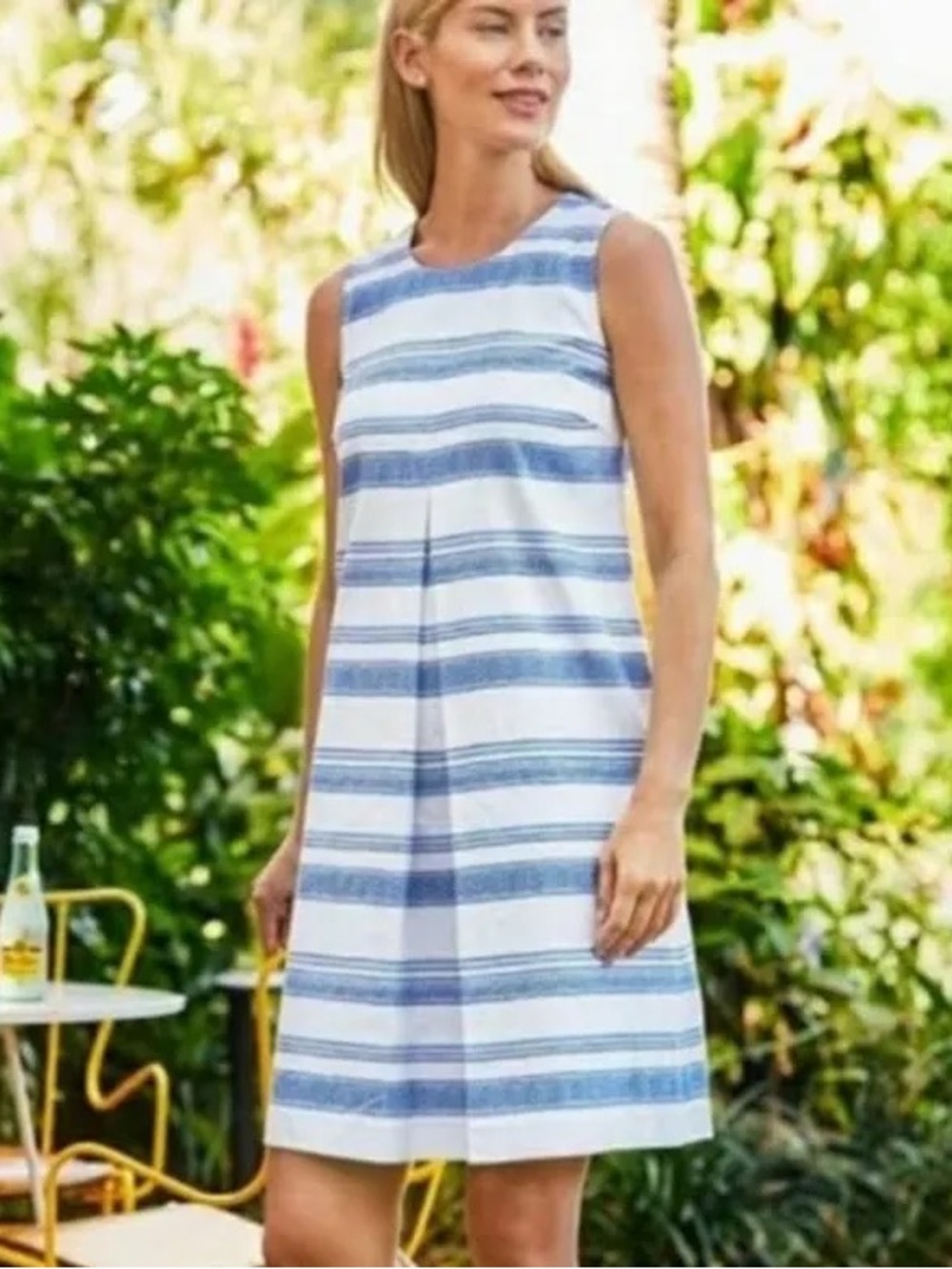 J. McLaughlin Blue and White Striped Tracy Dress - Coastal Style!
